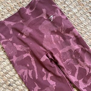 Gymshark women’s Burgundy Camouflage Leggings